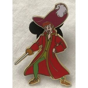 Disney Pin Captain Hook LE 500 Peter Pan Villain Red Coat Sword Limited‎ Edition